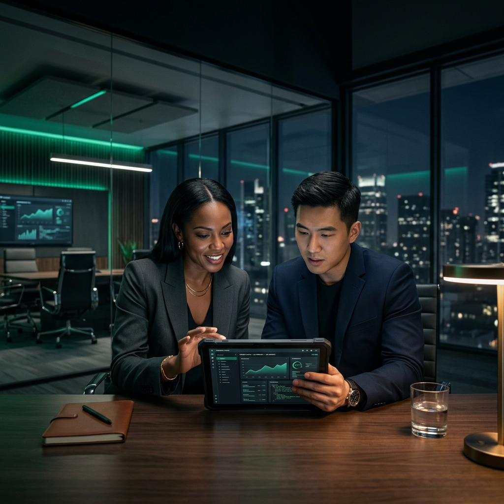 Corporate team using WeConeK Business enterprise messaging
